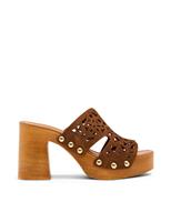 Steve Madden Sunkissed Suede Block Heel Clogs Brown