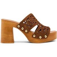 Steve Madden Sunkissed Suede Block Heel Clogs Brown