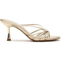 Steve Madden Edna Leather Strappy Kitten Heel Sandals Gold