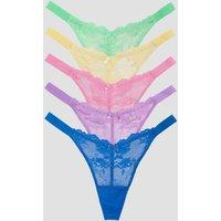 Boux Avenue 5 Pack Fran Lace Thongs Multi