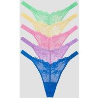 Boux Avenue 5 Pack Fran Lace Thongs Multi