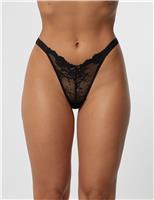 Boux Avenue 5 Pack Fran Lace Thongs Black