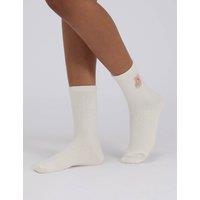 Boux Avenue 2 Pack Teddy Bear Fluffy Socks Neutral