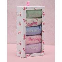Boux Avenue 5 Pack Cotton Rich Weekday Pointelle Thongs Multi