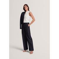 Ted Baker Cotton Rich Flared Trousers Dark Blue