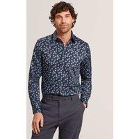 Ted Baker Regulat Fit Cotton Rich Floral Shirt Navy