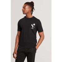 Ted Baker Pure Cotton Floral Graphic T-Shirt Black