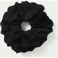 M&S Black Broderie Scrunchie Black