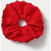 M&S Red Broderie Scrunchie Red