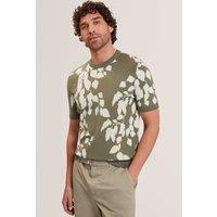 Ted Baker Pure Cotton Leaf Knitted T-Shirt Light Green