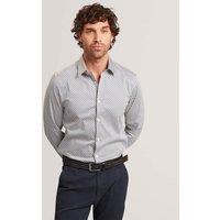 Ted Baker Slim Fit Cotton Rich Geometric Shirt Grey