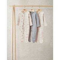 Mamas & Papas 3 Pack Pure Cotton Explorer Sleepsuits (0-24 Months) Multi