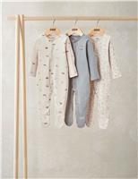 Mamas & Papas 3 Pack Pure Cotton Explorer Sleepsuits (0-24 Months) Multi