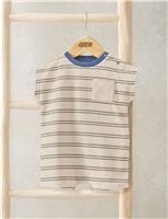 Pure Cotton Towelling Striped Romper (0-18 Months)