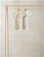 2 Pack Pure Cotton Lemon Zip Rompers (0-18 Months)