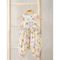 Mamas & Papas Pure Cotton Floral Lemon Print Romper (0-3 Years) Yellow