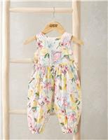 Pure Cotton Floral Lemon Print Romper (0-3 Years)