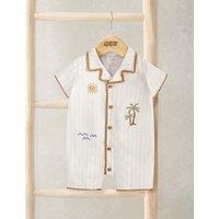 Mamas & Papas Pure Cotton Patterned Romper (0-18 Months) Cream