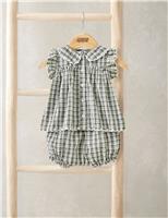 2 Piece Pure Cotton Check Top & Bottom Set (0-3 Years)