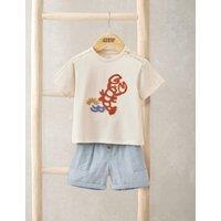 Mamas & Papas 2 Piece Cotton Rich Lobster Top & Bottom Set (0-3 Years) Blue