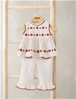 2 Piece Pure Cotton Floral Top & Bottom Set (0-3 Years)