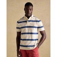 Joules Pure Cotton Striped Short Sleeve Rugby Shirt Cream Mix