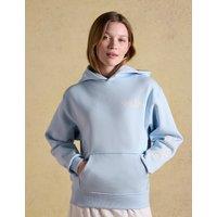 Joules Cotton Rich Beach Print Oversized Hoodie Blue