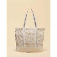Joules Pure Cotton Toile Print Tote Bag Natural Mix