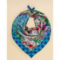 Joules Pure Silk Amalfi Print Square Scarf Multi