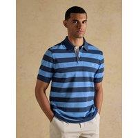 Joules Pure Cotton Pique Striped Polo Shirt Blue Mix