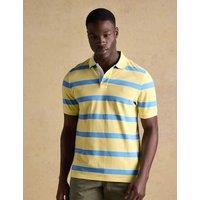 Joules Pure Cotton Pique Striped Polo Shirt Yellow Mix