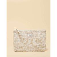 Joules Pure Cotton Toile Print Zip Pouch Natural Mix