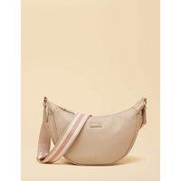 Joules Faux Leather Half Moon Cross Body Bag Neutral