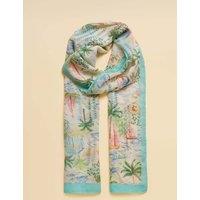 Joules Palm Print Lightweight Rectangle Scarf Multi