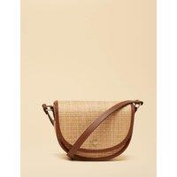 Joules Straw Cross Body Saddle Bag Neutral