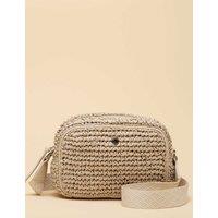 Joules Woven Straw Cross Body Bag Cream
