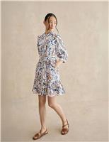 HOBBS Pure Cotton Paisley Mini Tiered Dress White Mix