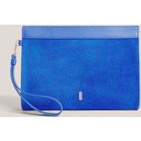 HOBBS Suede Wristlet Clutch Bag Blue