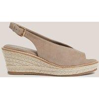 HOBBS Suede Wedge Espadrilles Beige