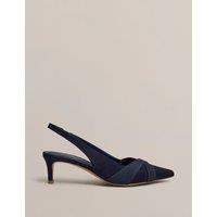 HOBBS Suede Kitten Heel Slingback Shoes Green