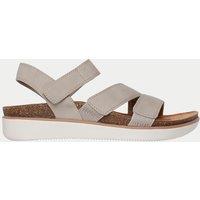 Skechers Lifted Comfort Riptape Footbed Sandals Taupe