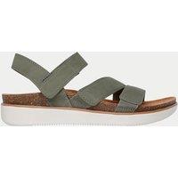 Skechers Lifted Comfort Riptape Footbed Sandals Olive