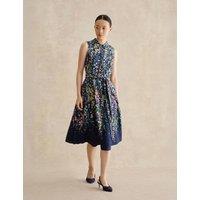HOBBS Floral Knee Length Skater Dress Blue Mix