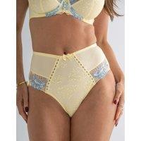 Pour Moi Sofia Lace Embroidered Full Briefs Yellow Mix