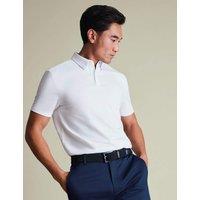Charles Tyrwhitt Cotton Blend Jersey Polo Shirt White