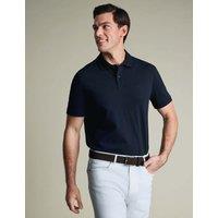 Charles Tyrwhitt Cotton Rich Pique Polo Shirt Navy
