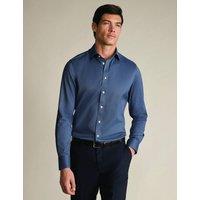 Charles Tyrwhitt Slim Fit Non Iron Pure Cotton Twill Shirt Blue Denim