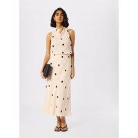 Whistles Satin Polka Dot Midi Slip Skirt Cream Mix
