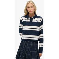 Superdry & Co Pure Cotton Striped Rugby Top Navy Mix