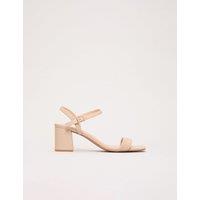 Phase Eight Leather Ankle Strap Block Heel Sandals Neutral